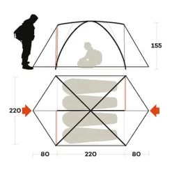 Tenda Da Campeggio Ferrino Lhotse 4 Arancione Scuro Arancione Chiaro -Negozio Di Campeggio All'Aperto frn 99069laafr 003